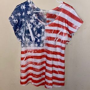 🇺🇸USA Patriotic Babydoll Tee w/flutter Sleeves
